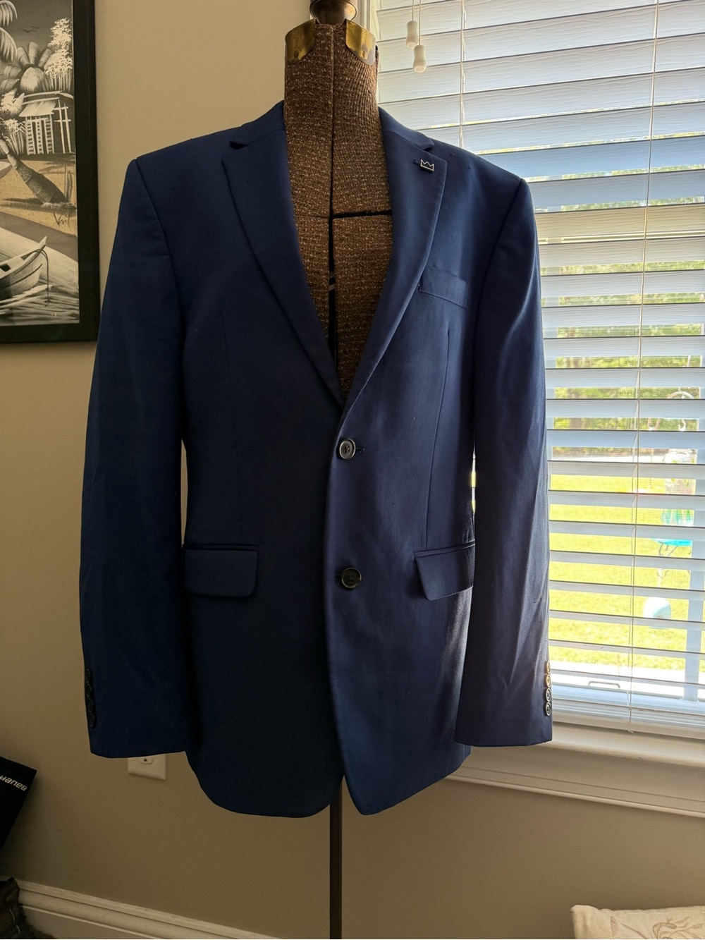crown & ivy Men's Classic Navy Blazer